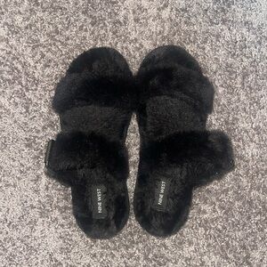 Nine West Black Slide on Slippers